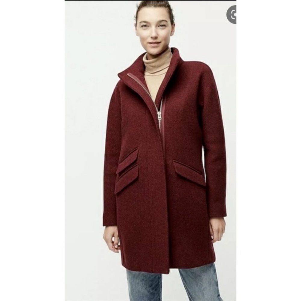 J. Crew $365 Cocoon Coat Italian Stadium Cloth Wool Hthr Fire Size 0 J5536